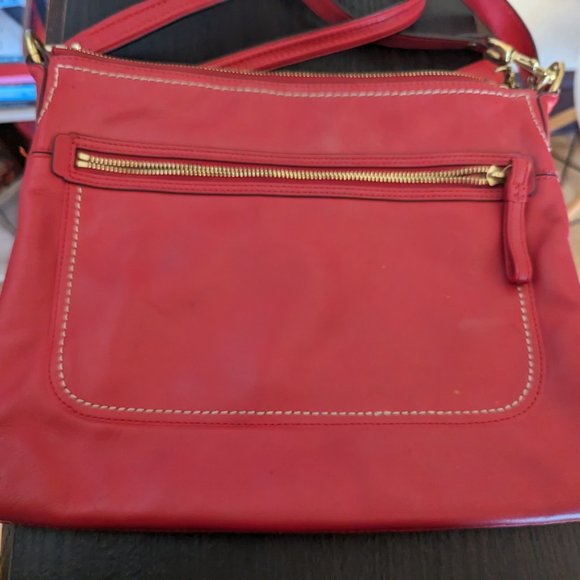 COACH RED LEATHER CROSS BODY - Picture 4 of 7
